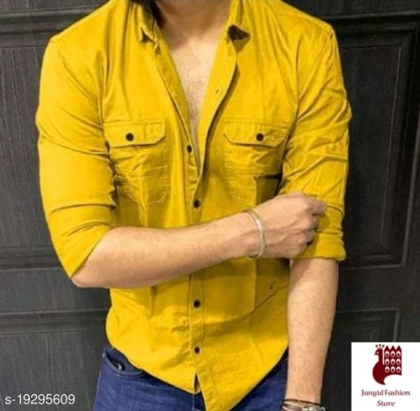 Urbane Fashionista Men Shirts - 1, M, Long Sleeves, Solid, INDIA, L, YELLOW